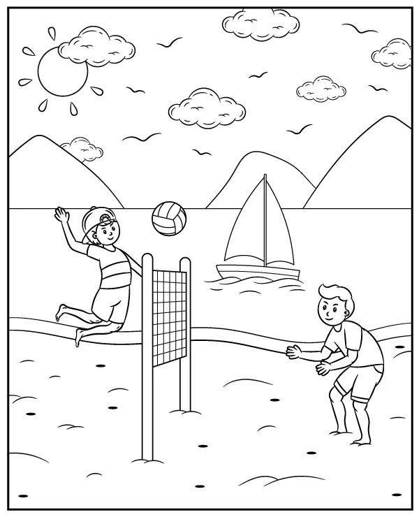 Coloriage gratuit Volley-ball #218836 de la collection Sports à imprimer