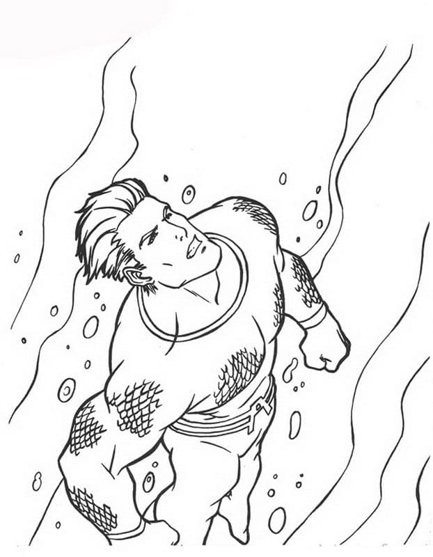 Dessin à colorier Aquaman #184371 issu de la collection Super-héros et Super-vilains, prêt à imprimer