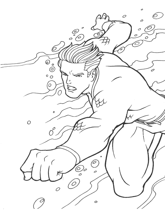 Coloriage Aquaman #84999 à imprimer gratuitement, extrait de la collection Super-héros et Super-vilains