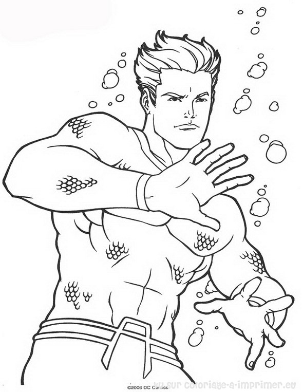 Coloriage Aquaman #85019 à imprimer gratuitement, extrait de la collection Super-héros et Super-vilains