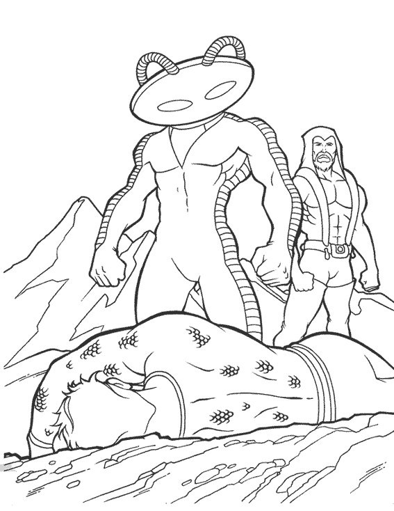 Page de coloriage Aquaman #85023, collection Super-héros et Super-vilains, à imprimer et colorier