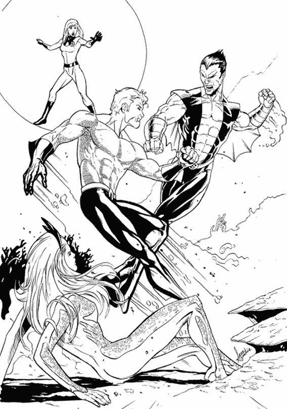 Dessin à colorier Aquaman #85026 issu de la collection Super-héros et Super-vilains, prêt à imprimer