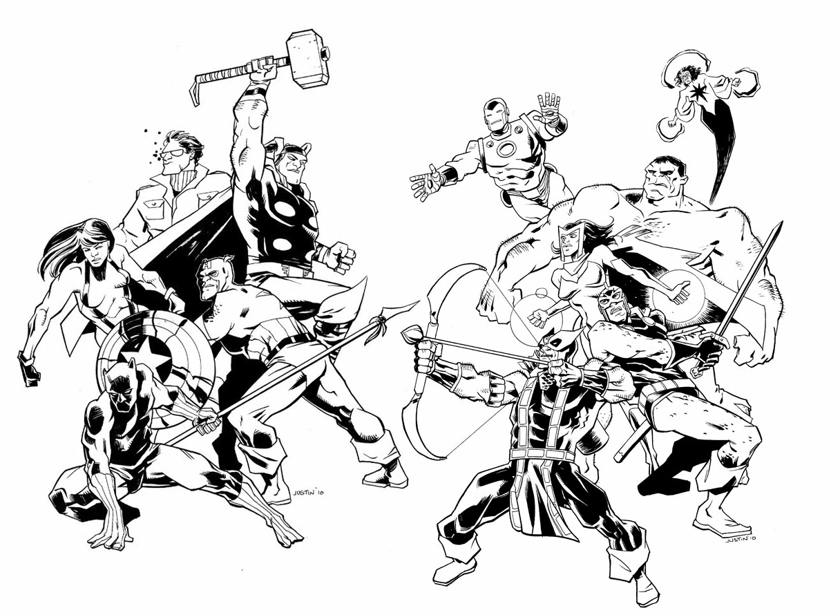 Illustration au trait Avengers #74117 de la collection Super-héros et Super-vilains à colorier gratuitement Illustration au trait Avengers #74117 de la collection Super-héros et Super-vilains à colorier gratuitement