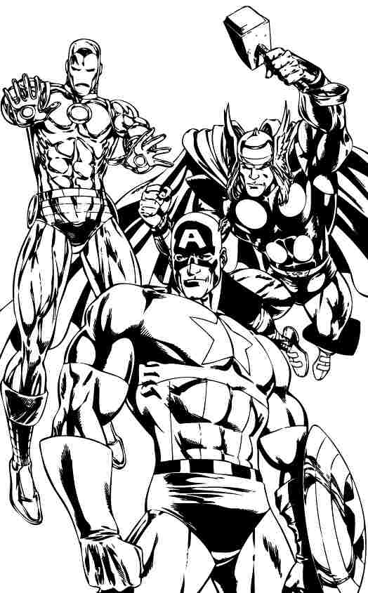 Coloriage Avengers #74162 à imprimer gratuitement, extrait de la collection Super-héros et Super-vilains