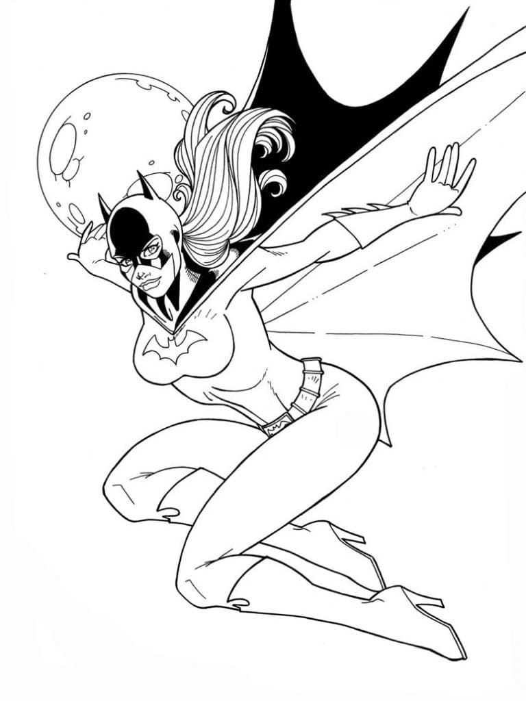 Dessin Batgirl #205815 à colorier de la série Super-héros et Super-vilains, gratuit à télécharger et imprimer