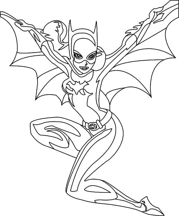 Coloriage Batgirl #205822 à imprimer gratuitement, extrait de la collection Super-héros et Super-vilains