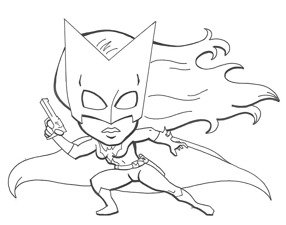 Dessin Batgirl #205842 à colorier de la série Super-héros et Super-vilains, gratuit à télécharger et imprimer