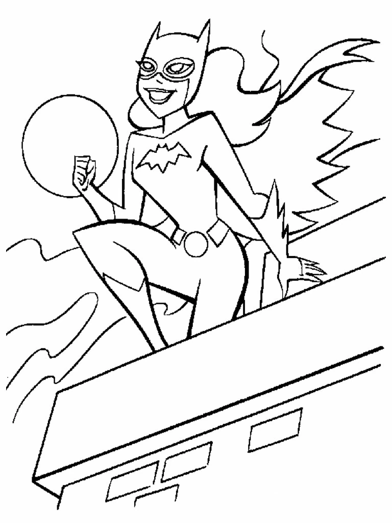 Coloriage Batgirl #77728 à imprimer gratuitement, extrait de la collection Super-héros et Super-vilains