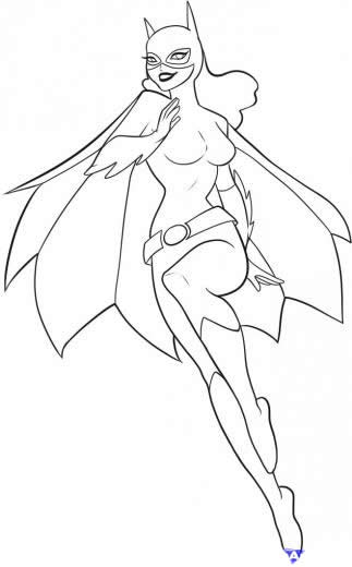 Coloriage imprimable Batgirl #77734 de la collection Super-héros et Super-vilains à colorier aux crayons