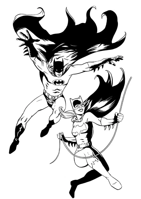 Joli coloriage Batgirl #77862 de la collection Super-héros et Super-vilains, prêt à imprimer pour petits et grands