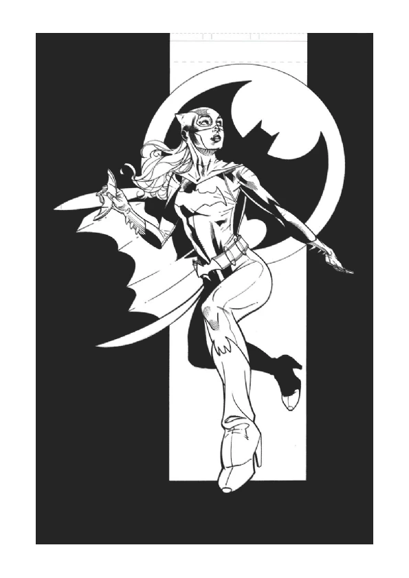 Joli coloriage Batgirl #78016 de la collection Super-héros et Super-vilains, prêt à imprimer pour petits et grands