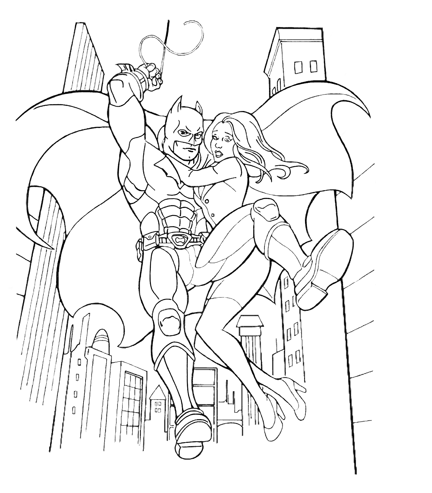 Dessin à colorier: Batman (Super-héros et Super-vilains) #77002 - Coloriages à Imprimer Gratuits