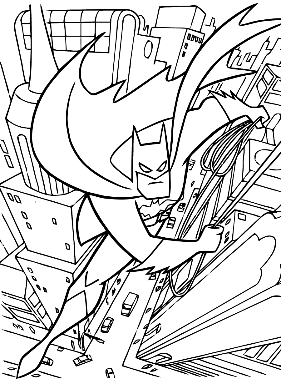 Coloriage gratuit pour enfants et adultes Batman #77186, collection Super-héros et Super-vilains