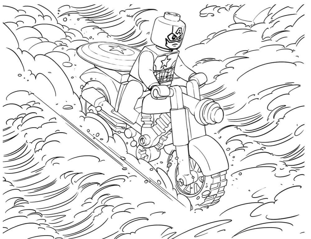 Coloriage imprimable Captain America #173000 de la collection Super-héros et Super-vilains à colorier aux crayons