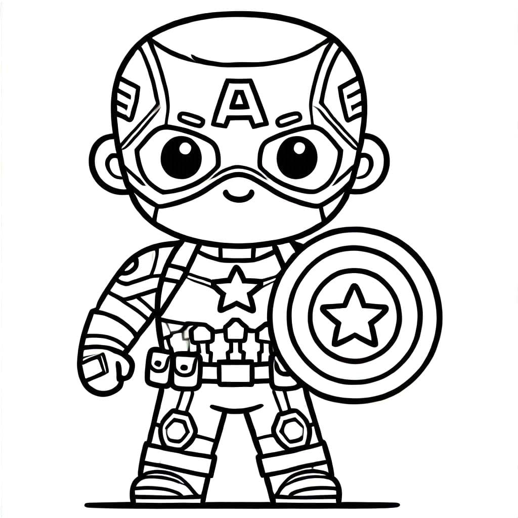 Coloriage gratuit pour enfants et adultes Captain America #218069, collection Super-héros et Super-vilains