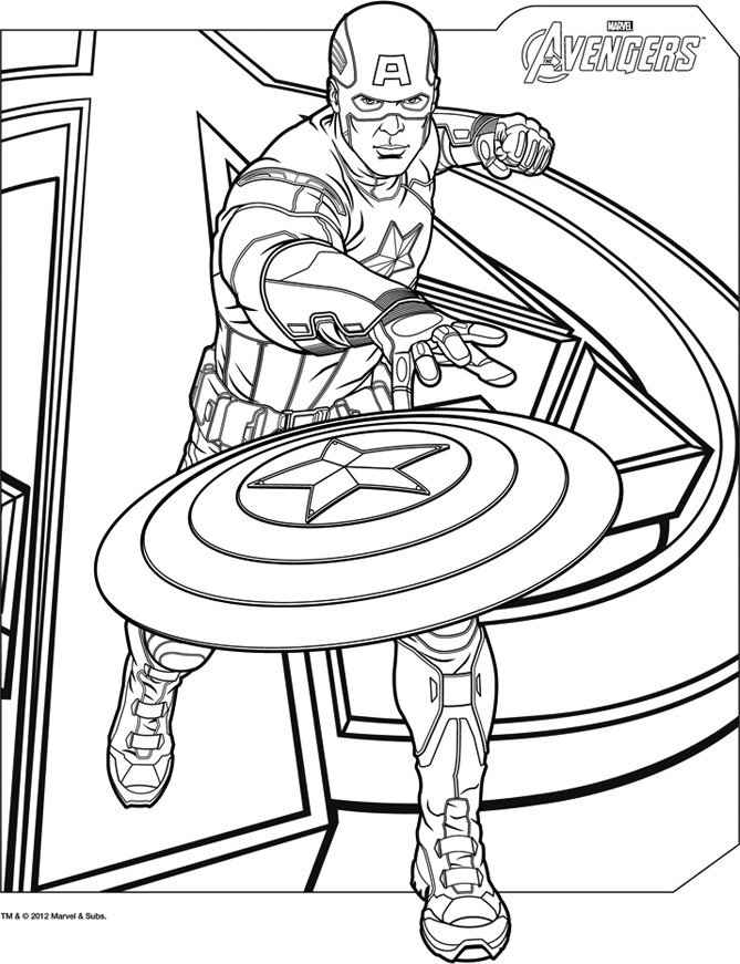 Dessin à colorier: Captain America (Super-héros et Super-vilains) #76571 - Coloriages à Imprimer Gratuits