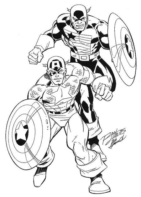 Dessin à colorier: Captain America (Super-héros et Super-vilains) #76581 - Coloriages à Imprimer Gratuits