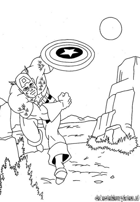 Page de coloriage Captain America #76650, collection Super-héros et Super-vilains, à imprimer et colorier