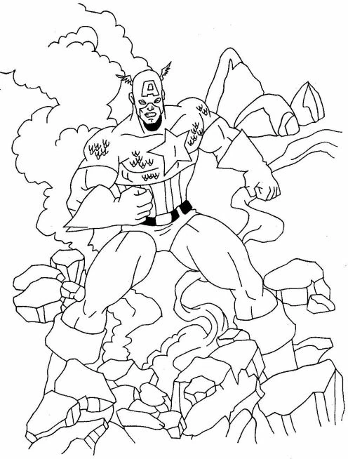Coloriage gratuit Captain America #76763 de la collection Super-héros et Super-vilains à imprimer
