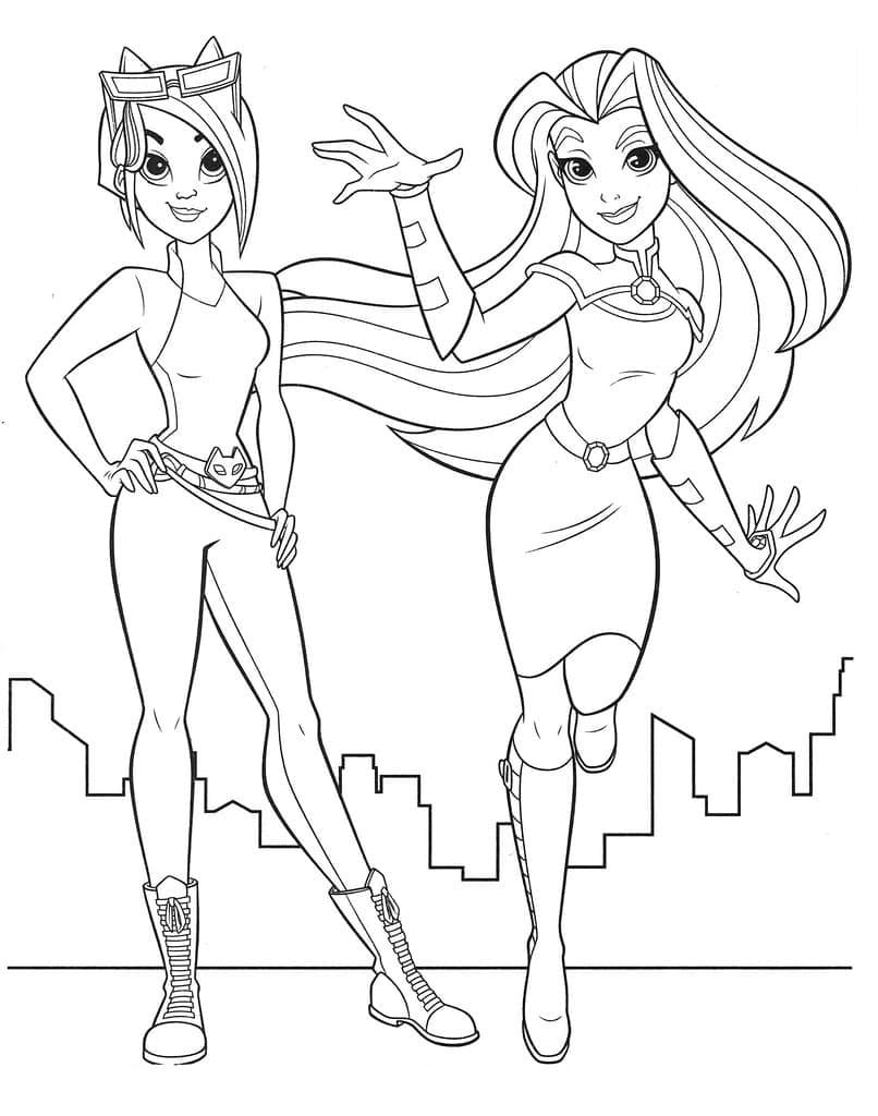 Illustration au trait DC Super Hero Girls #199473 de la collection Super-héros et Super-vilains à colorier gratuitement