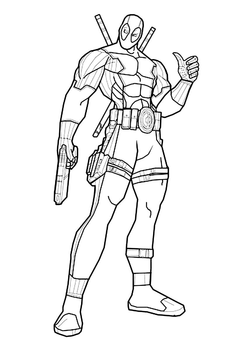 Dessin à colorier: Deadpool (Super-héros et Super-vilains) #82825 - Coloriages à Imprimer Gratuits