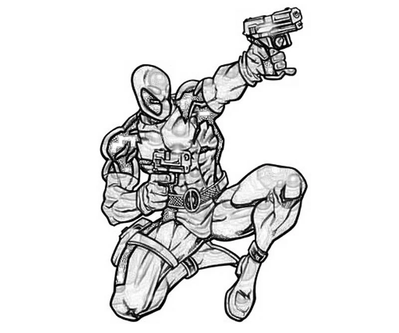 Dessin à colorier: Deadpool (Super-héros et Super-vilains) #82893 - Coloriages à Imprimer Gratuits