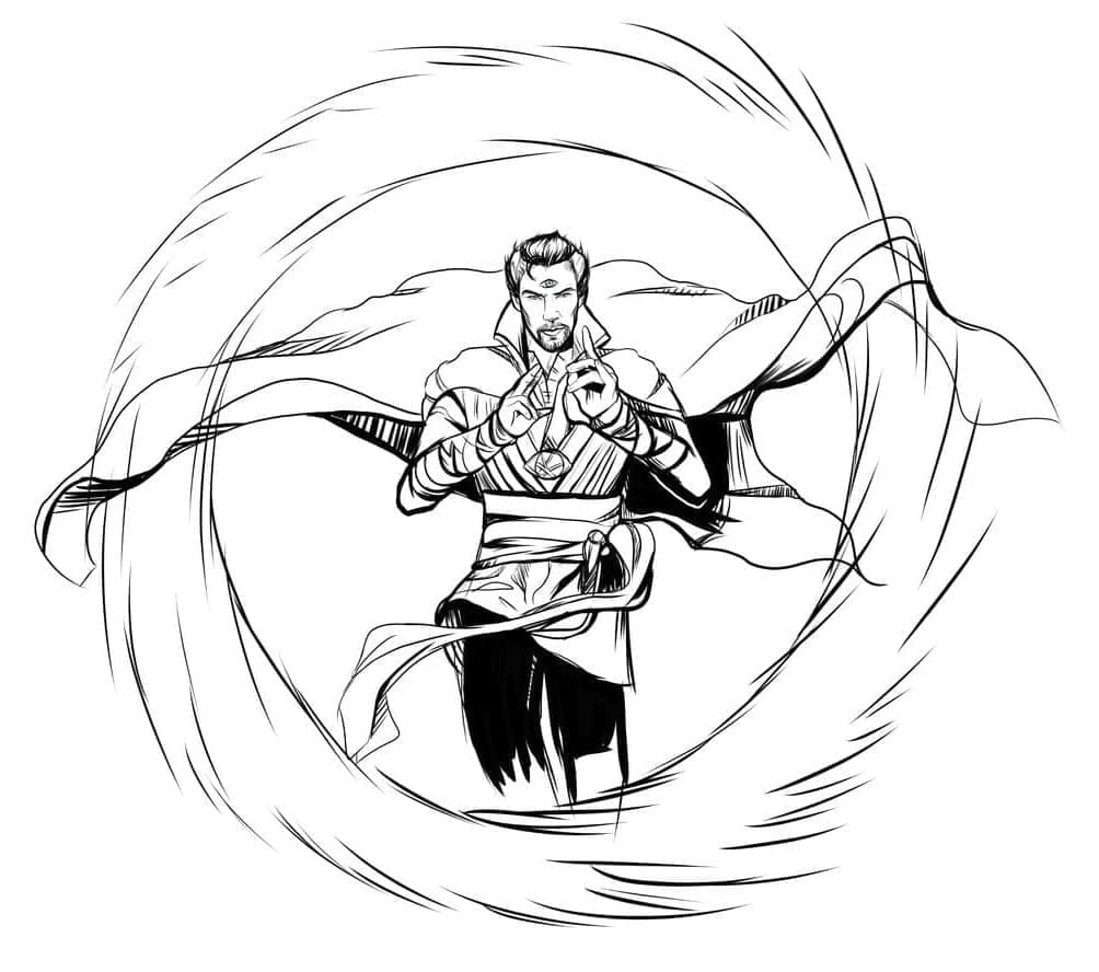 Coloriage gratuit Doctor Strange #211425 de la collection Super-héros et Super-vilains à imprimer