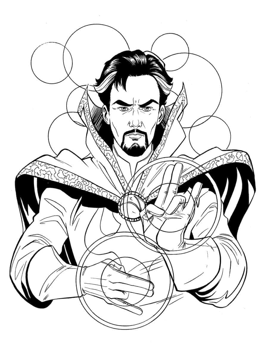 Coloriage gratuit Doctor Strange #211436 de la collection Super-héros et Super-vilains à imprimer