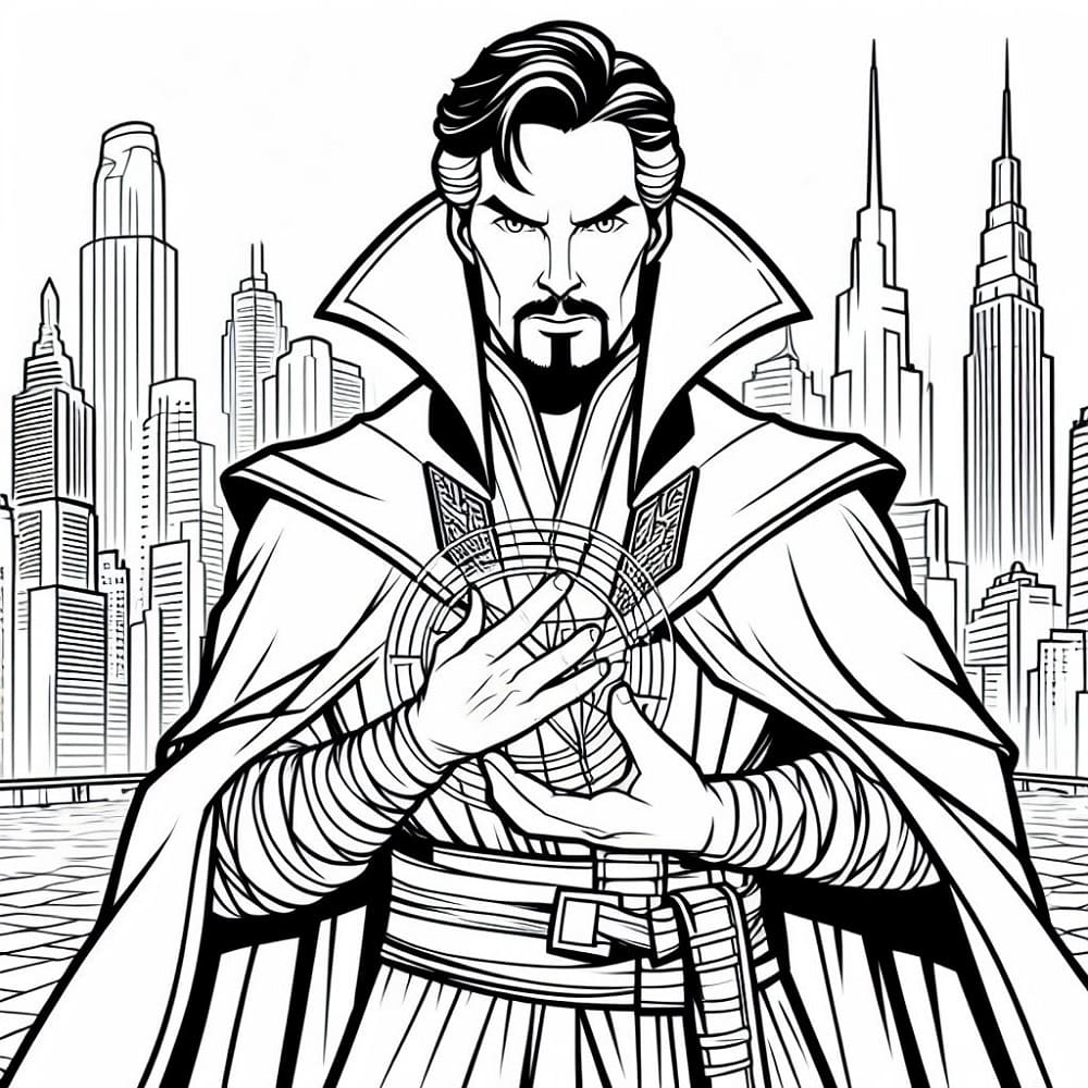 Coloriage gratuit Doctor Strange #211437 de la collection Super-héros et Super-vilains à imprimer
