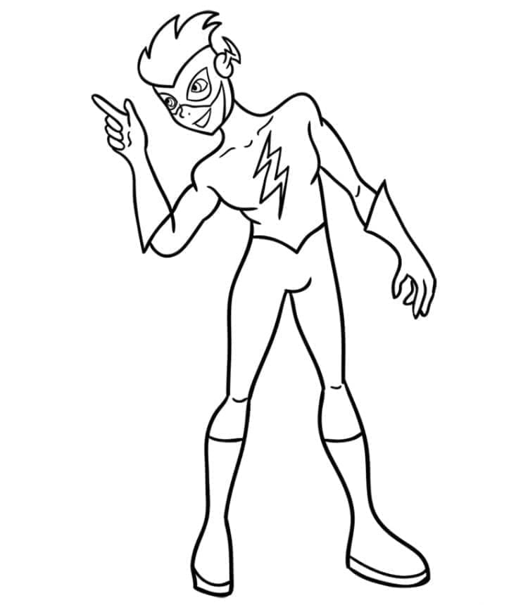 Joli coloriage Éclair #195614 de la collection Super-héros et Super-vilains, prêt à imprimer pour petits et grands