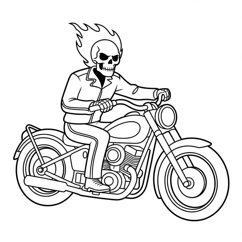 Coloriage gratuit Ghost Rider #221928 de la collection Super-héros et Super-vilains à imprimer