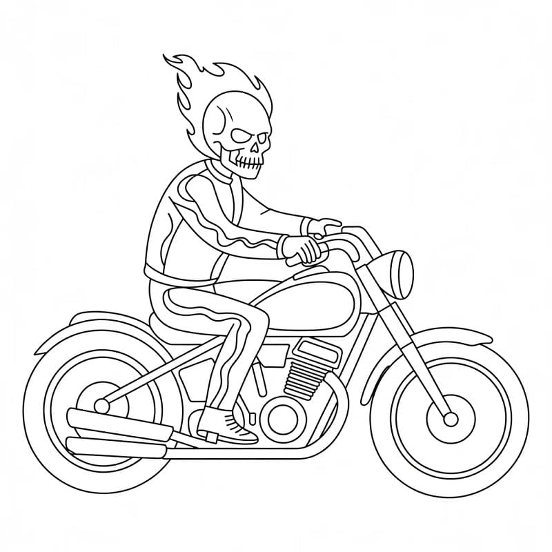 Coloriage gratuit Ghost Rider #221929 de la collection Super-héros et Super-vilains à imprimer