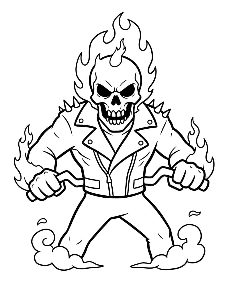 Coloriage gratuit Ghost Rider #221945 de la collection Super-héros et Super-vilains à imprimer