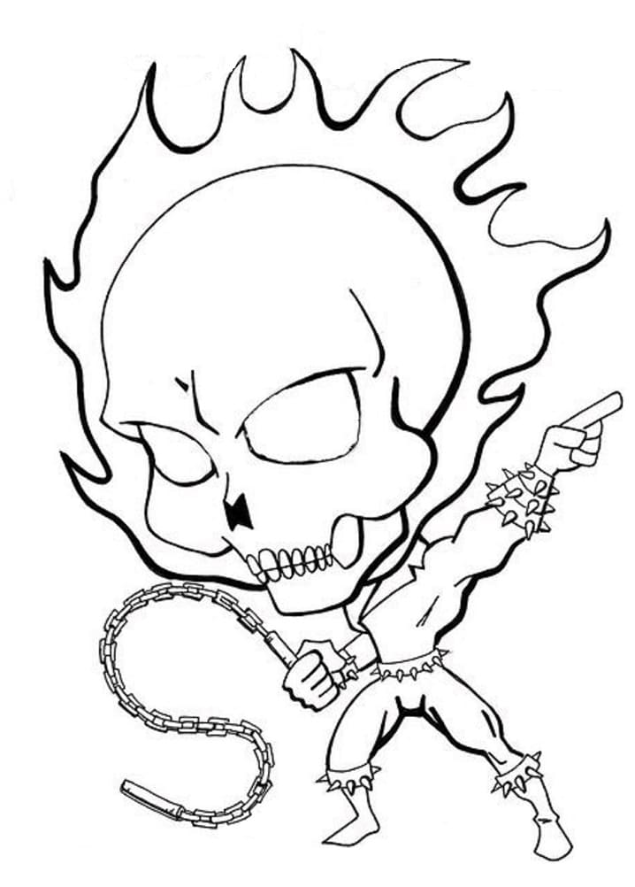 Coloriage gratuit Ghost Rider #221961 de la collection Super-héros et Super-vilains à imprimer