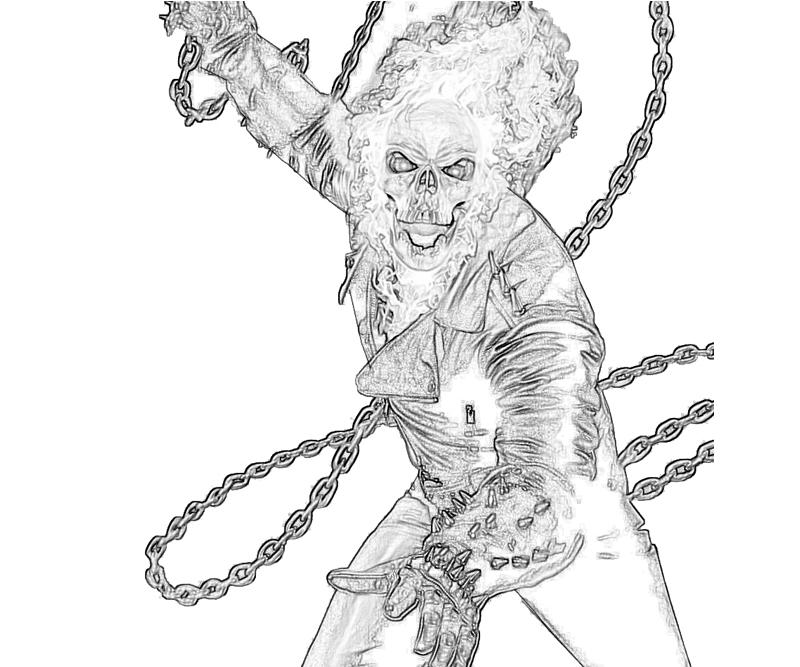Dessin à colorier: Ghost Rider (Super-héros et Super-vilains) #82031 - Coloriages à Imprimer Gratuits