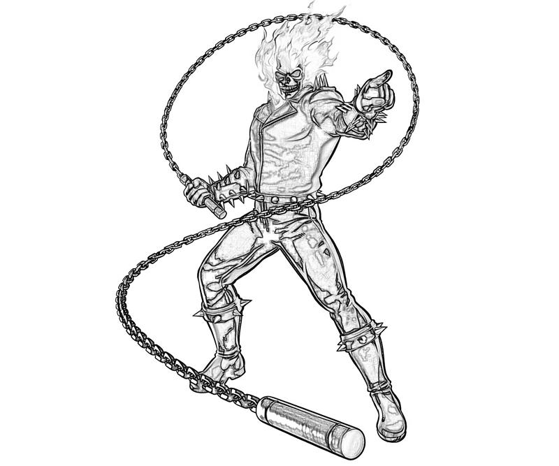 Dessin à colorier: Ghost Rider (Super-héros et Super-vilains) #82046 - Coloriages à Imprimer Gratuits