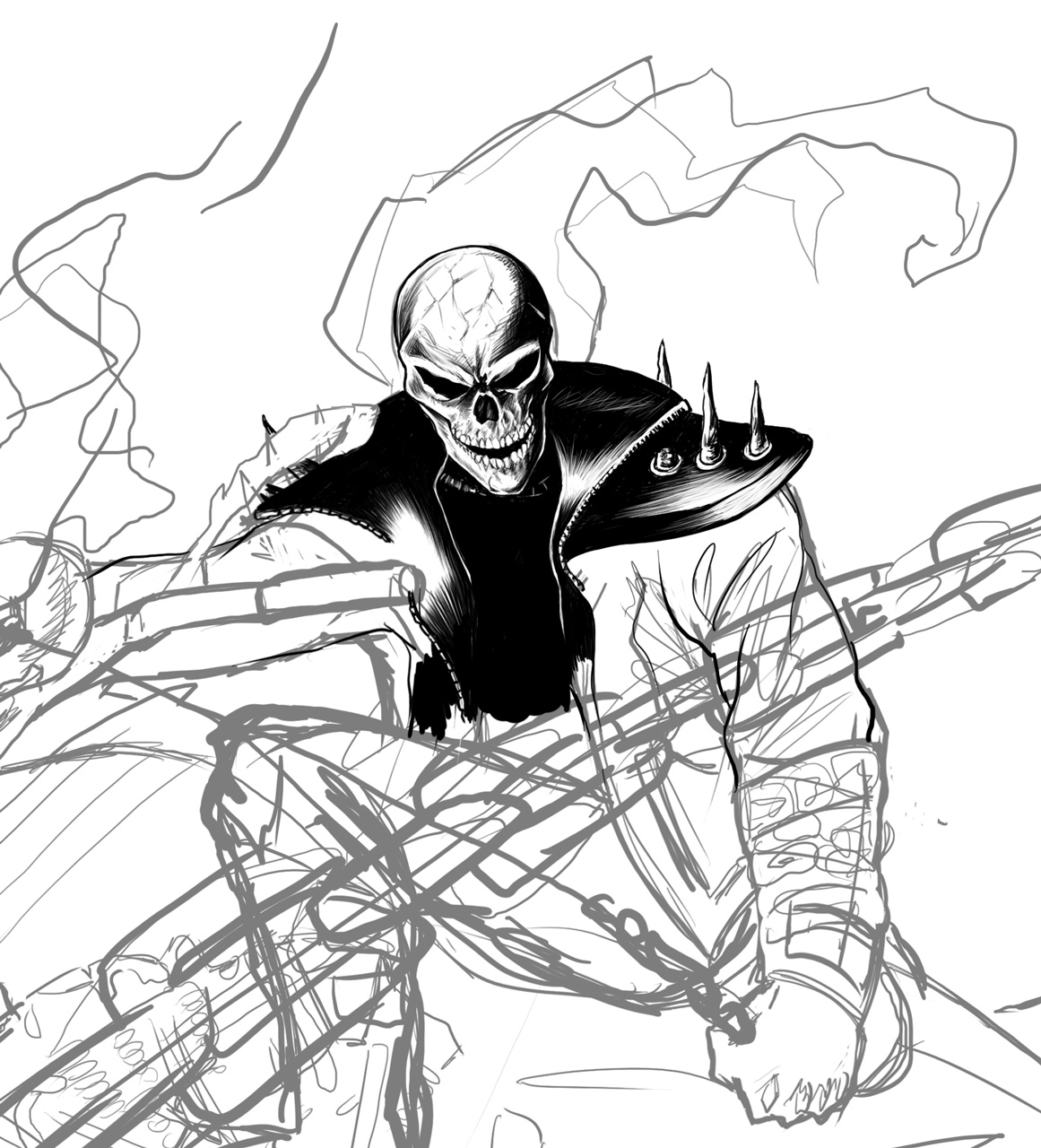 Dessin à colorier: Ghost Rider (Super-héros et Super-vilains) #82122 - Coloriages à Imprimer Gratuits