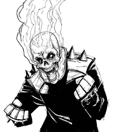 Dessin à colorier: Ghost Rider (Super-héros et Super-vilains) #82214 - Coloriages à Imprimer Gratuits