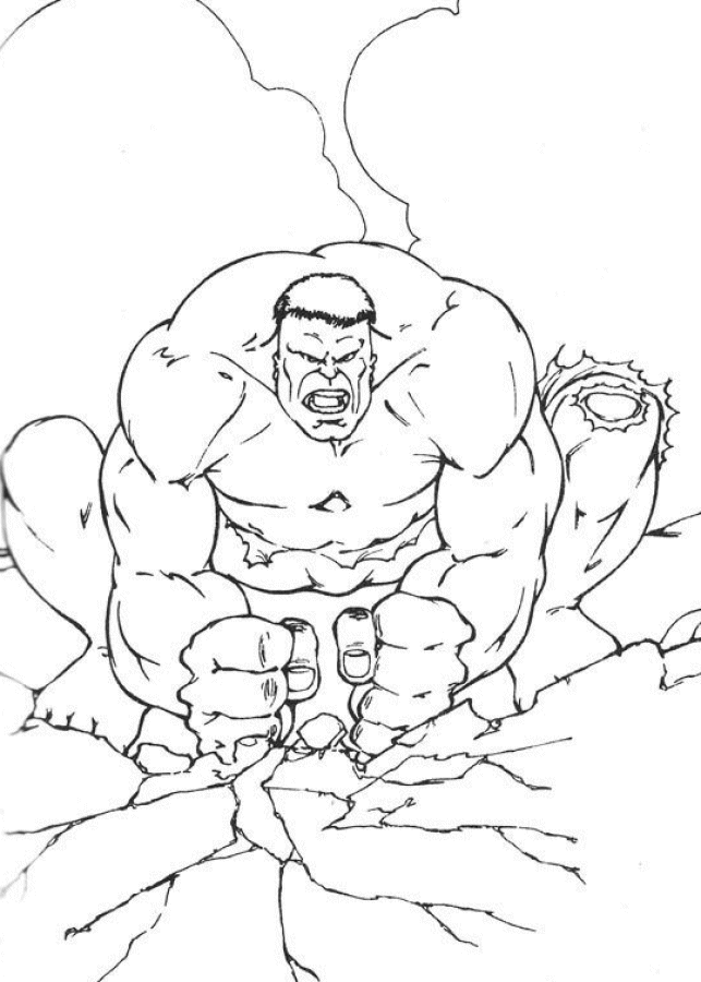 Dessin à colorier: Hulk (Super-héros et Super-vilains) #79015 - Coloriages à Imprimer Gratuits