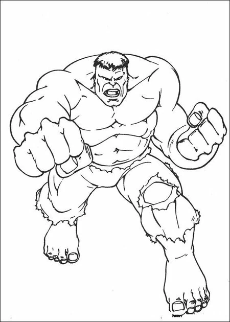 Coloriage gratuit Hulk #79080 de la collection Super-héros et Super-vilains à imprimer