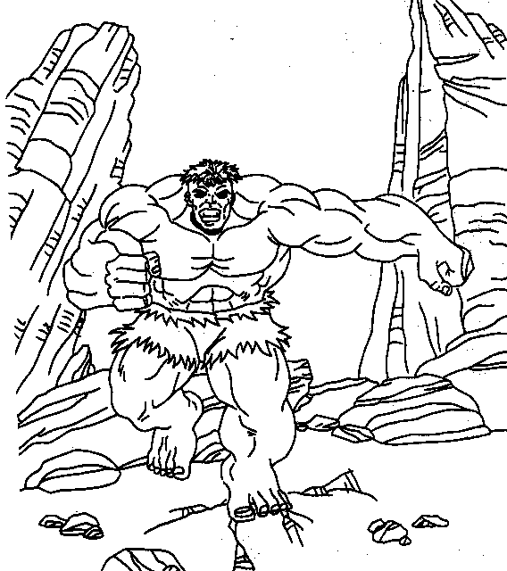 Coloriage gratuit Hulk #79102 de la collection Super-héros et Super-vilains à imprimer