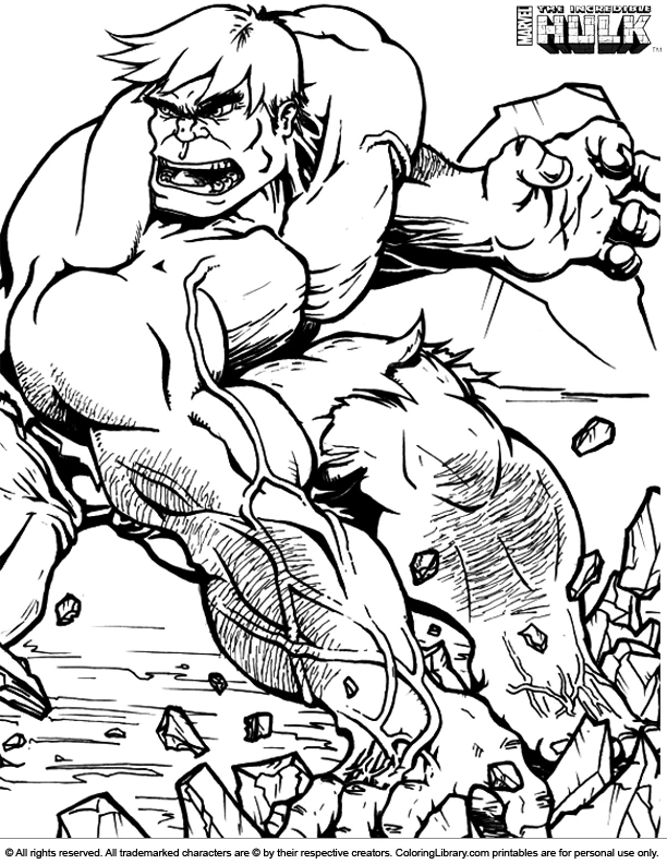 Dessin à colorier Hulk #79130 issu de la collection Super-héros et Super-vilains, prêt à imprimer