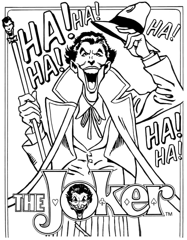 Dessin Joker #202163 à colorier de la série Super-héros et Super-vilains, gratuit à télécharger et imprimer