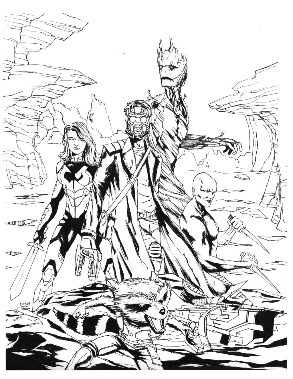 Coloriage gratuit Les Gardiens de la Galaxie #211178 de la collection Super-héros et Super-vilains à imprimer