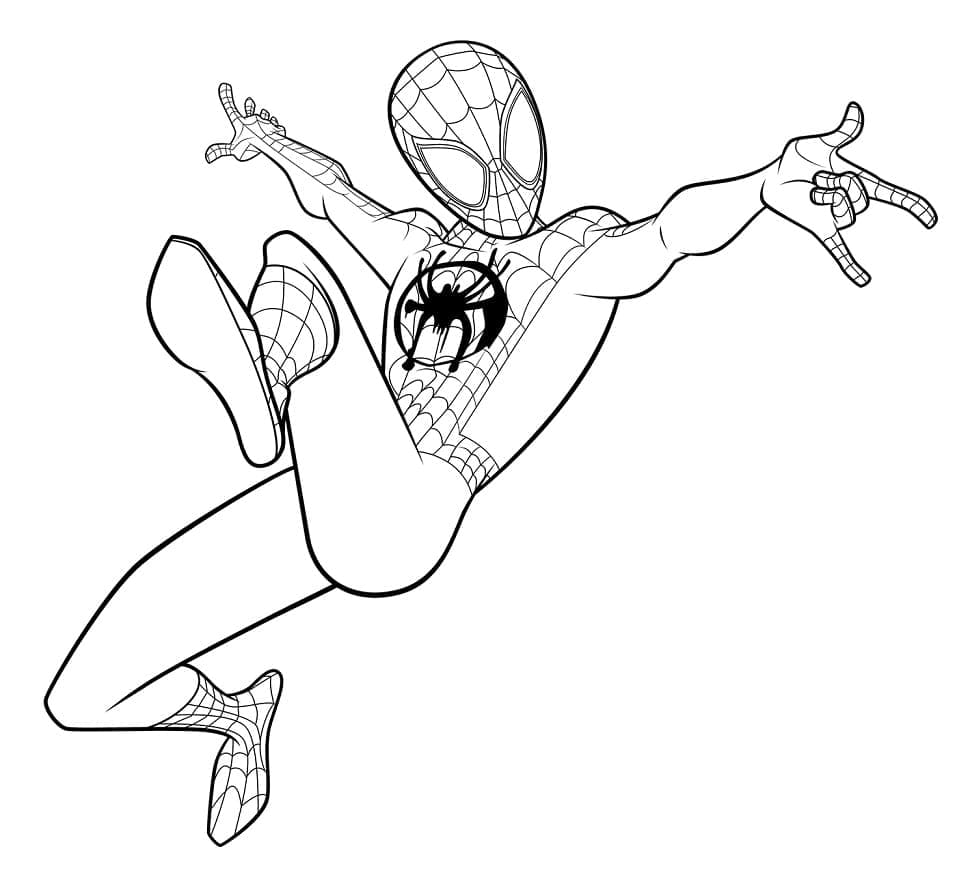Coloriage gratuit Miles Morales #212097 de la collection Super-héros et Super-vilains à imprimer