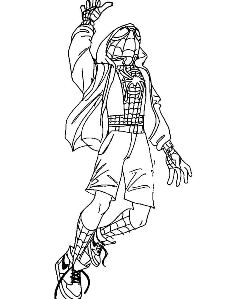 Coloriage gratuit Miles Morales #212112 de la collection Super-héros et Super-vilains à imprimer