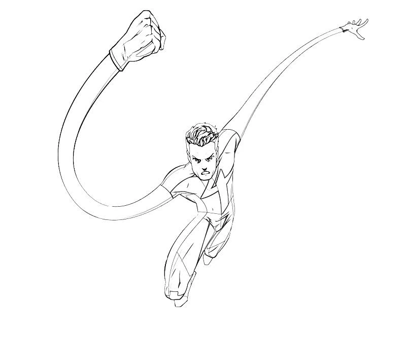 Coloriage Mr. Fantastique #84772 à imprimer gratuitement, extrait de la collection Super-héros et Super-vilains