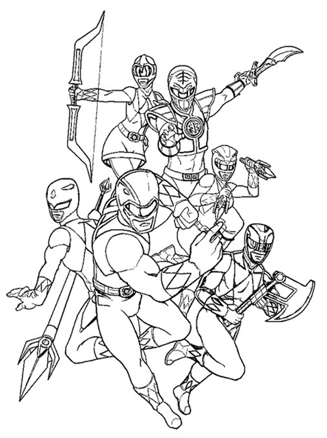 Dessin à colorier: Power Rangers (Super-héros et Super-vilains) #50047 - Coloriages à Imprimer Gratuits