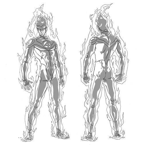 Dessin à colorier: Quatre Fantastiques (Super-héros et Super-vilains) #76434 - Coloriages à Imprimer Gratuits