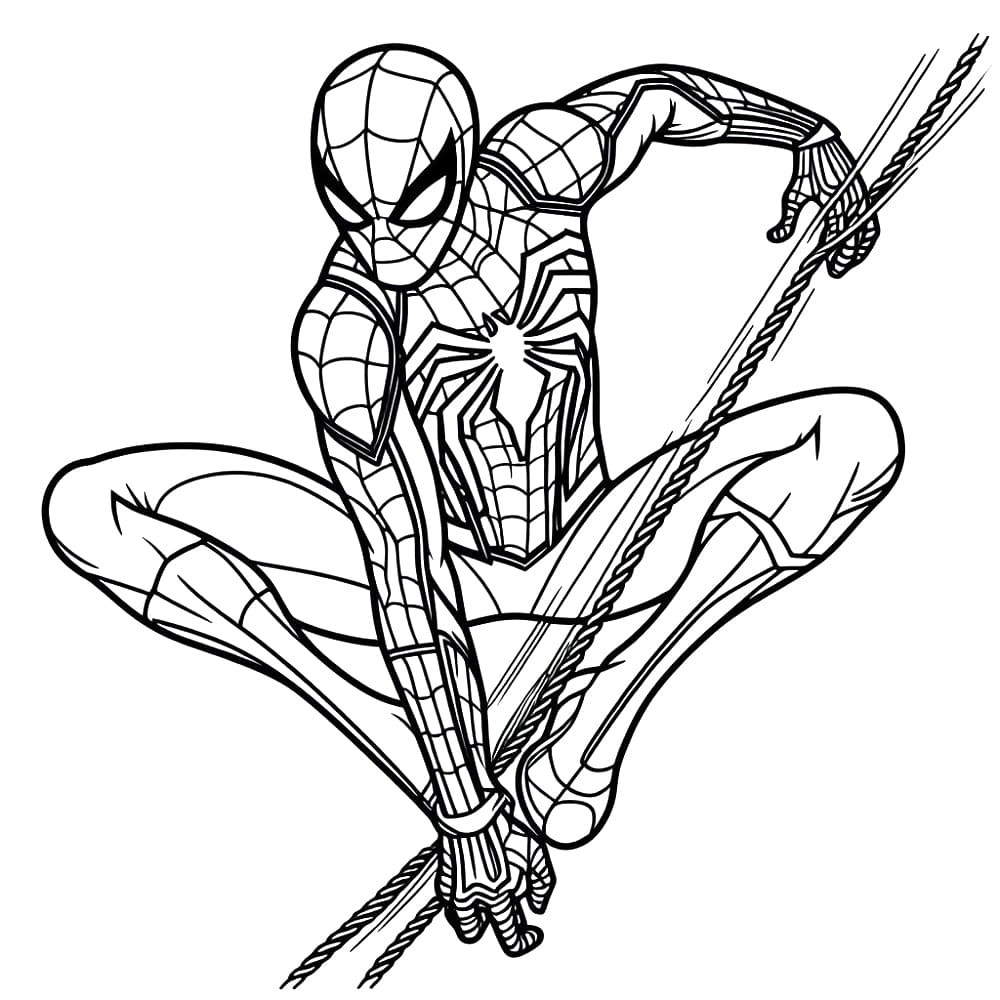 Illustration au trait Spiderman #212195 de la collection Super-héros et Super-vilains à colorier gratuitement
